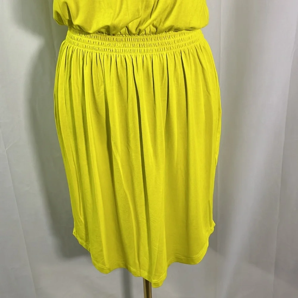 NWT Banana Republic Factory Chartreuse Sleeveless Smocked Waist Dress